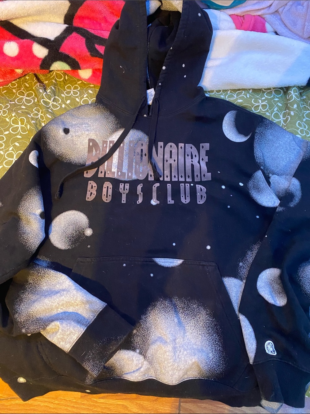 Billionaire Boys Club Black Hoodie with White Space Spray Print